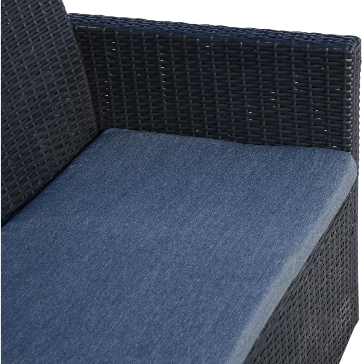 4 Piece Rattan Garden Sofa Set - Black Rattan – image 8