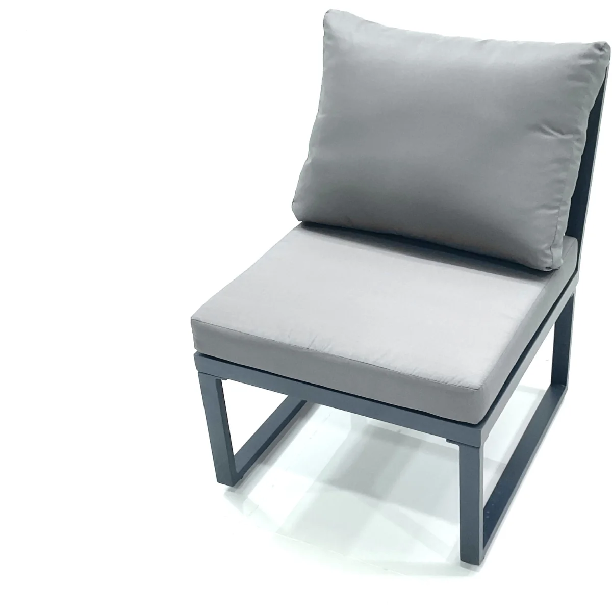 Fimous Aluminum Outdoor Garden Corner Sofa Set with Adjustable Table - Dark Grey – image 2