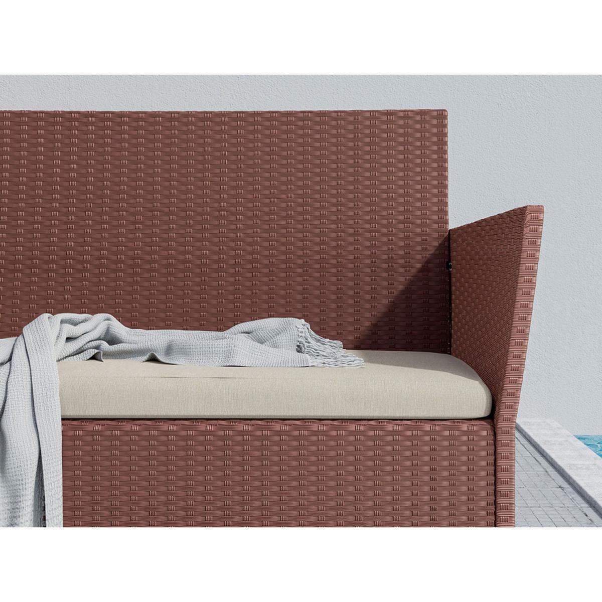 Brown 4 PCS Rattan Garden Furniture Set - Brown 4pcs without cover / No Cover – image 3