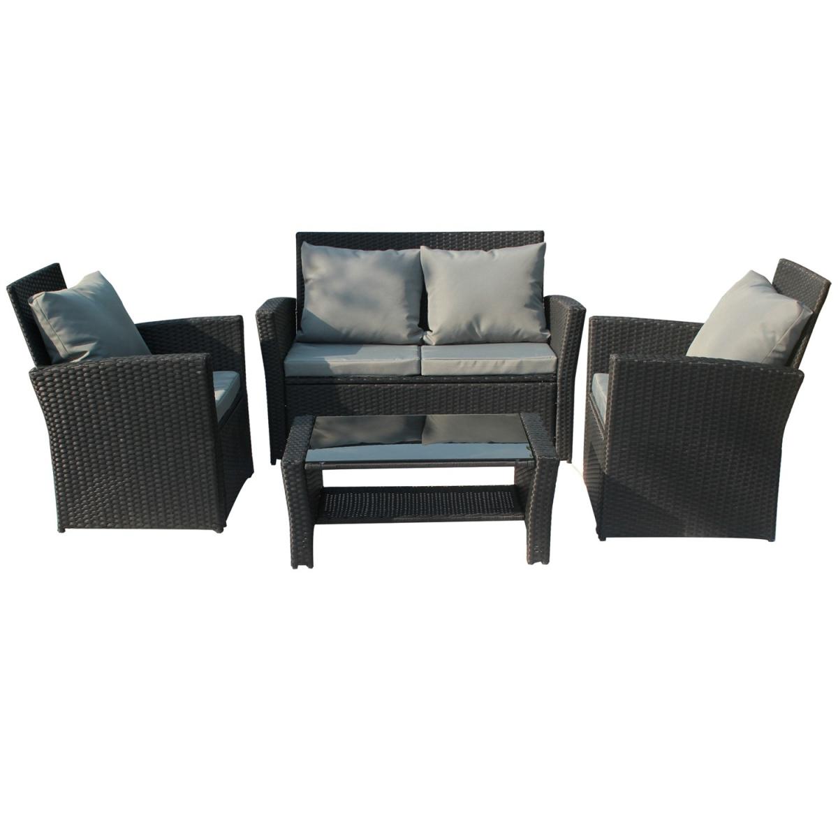 Rattan Garden Furniture Outdoor Set - Black – image 2