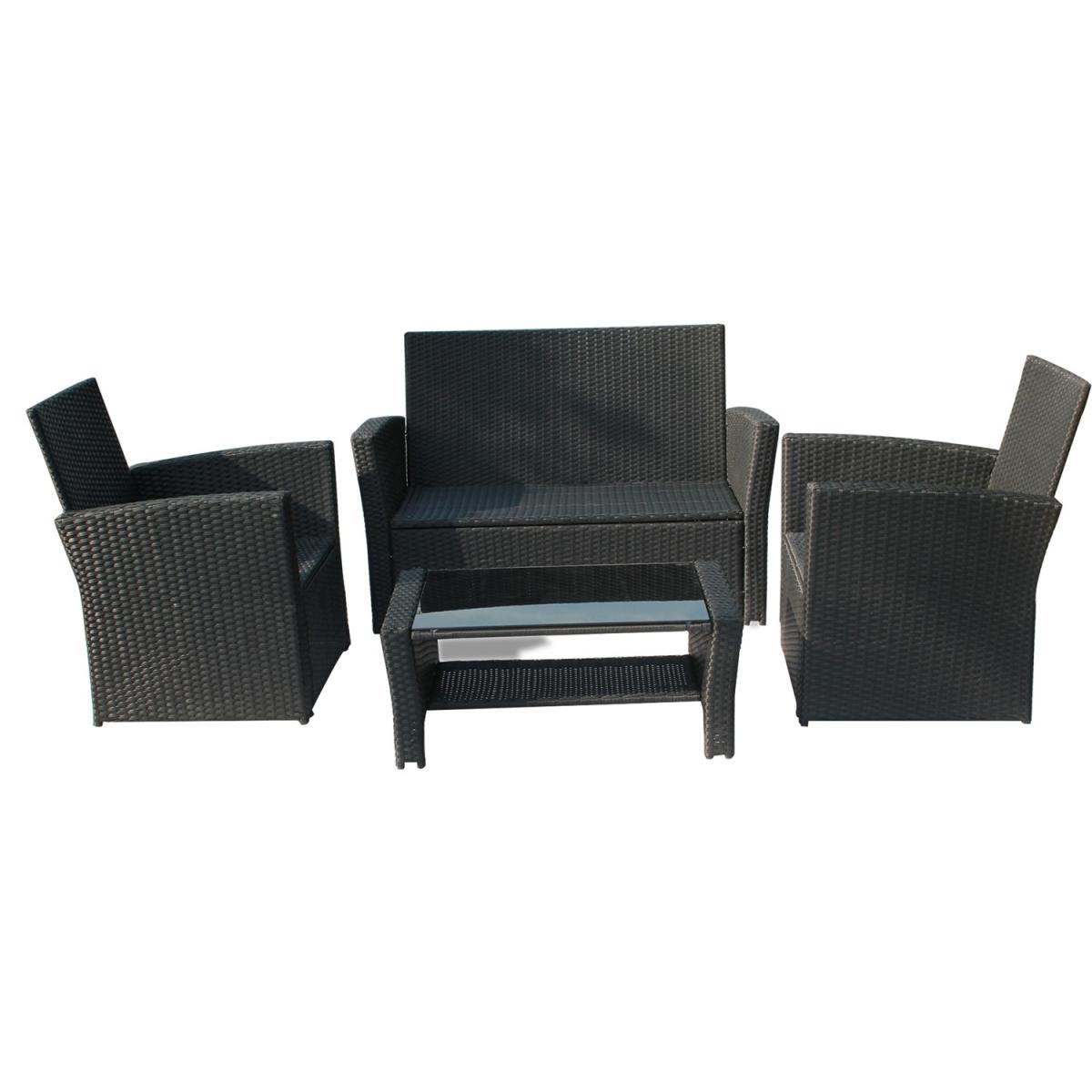 Rattan Garden Furniture Outdoor Set - Black – image 3