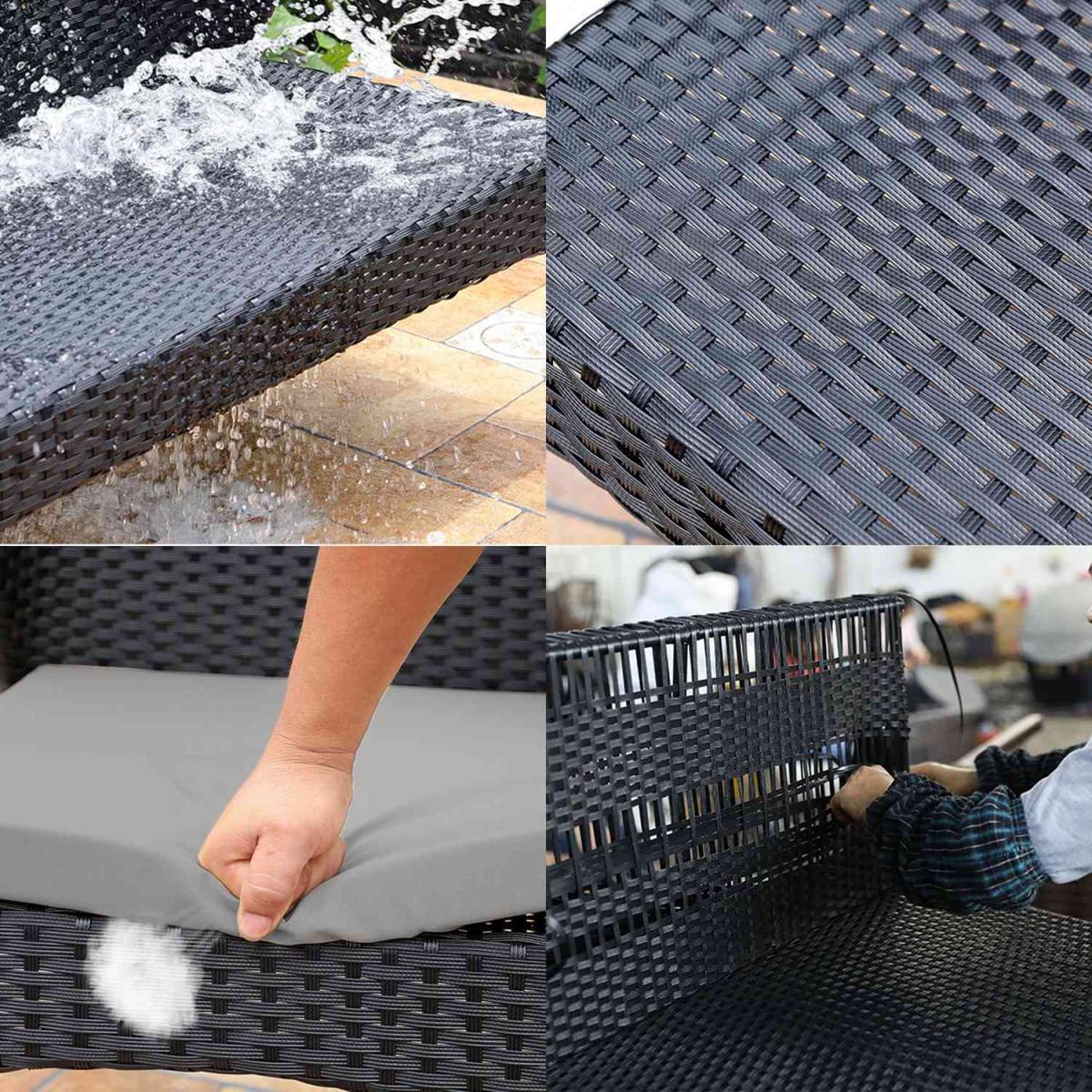 Rattan Garden Furniture Outdoor Set - Black – image 5