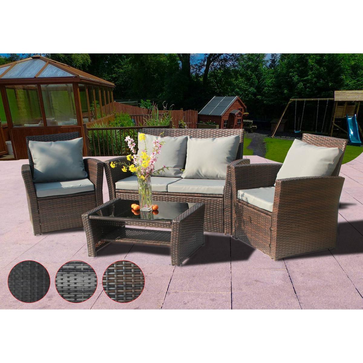 Rattan Garden Furniture Outdoor Set - Black – image 8