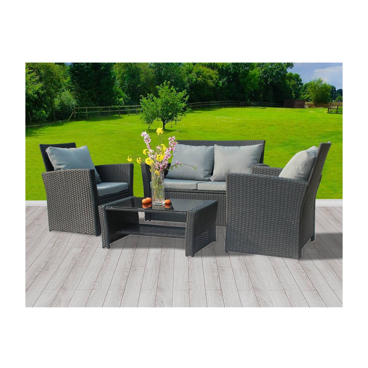 Rattan Garden Furniture Outdoor Set - Black – image 1