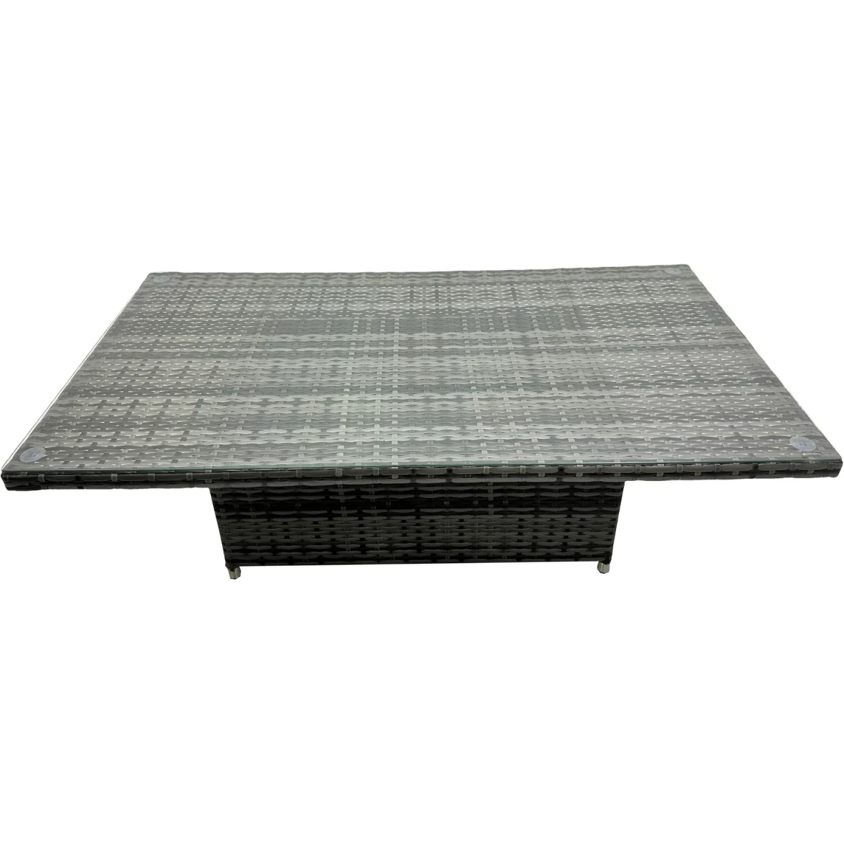 Fimous 4-Seat Rattan Garden Furniture Set with Adjustable Lift Table, Dark Grey Mixed. - Dark Grey Mixed rattan with dark grey fabric – image 5