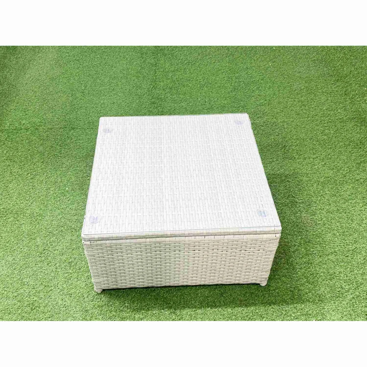 Fimous Rattan Garden Outdoor 9-Seater Corner Sofa Set with Armchair and Footstools Light Grey Mixed - Light Grey Mixed – image 4