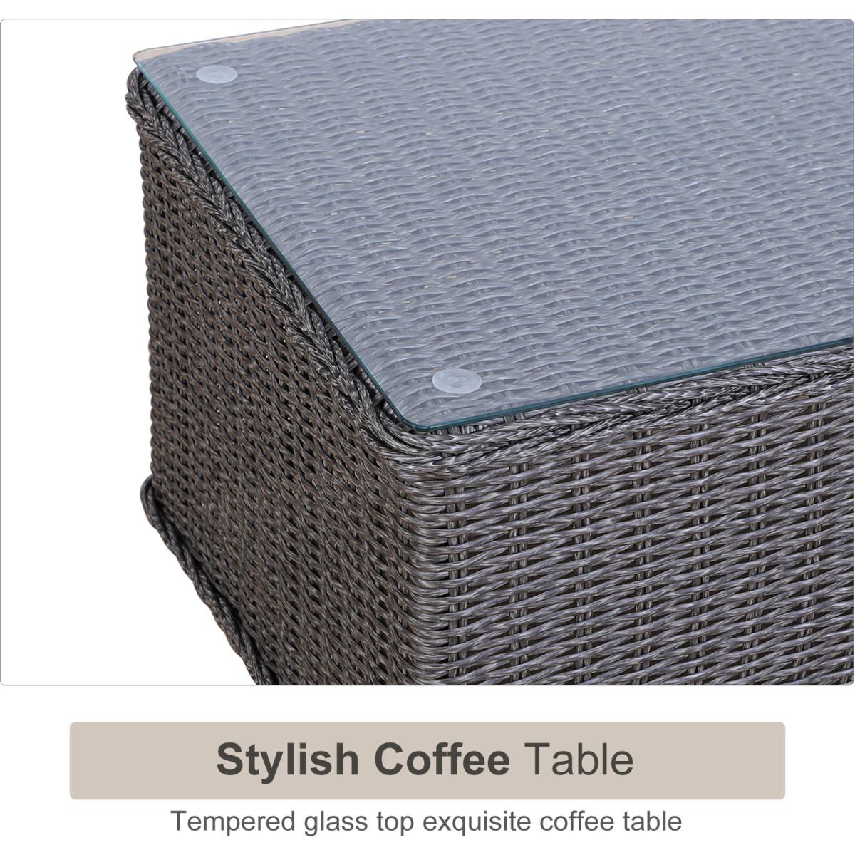 4 Piece Rattan Outdoor Dining Set - Grey – image 3