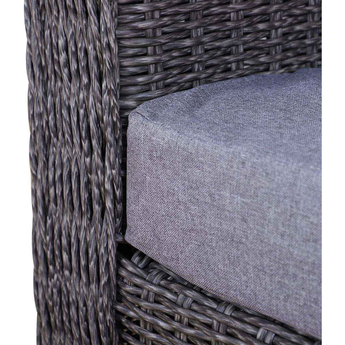 4 Piece Rattan Outdoor Dining Set - Grey – image 8