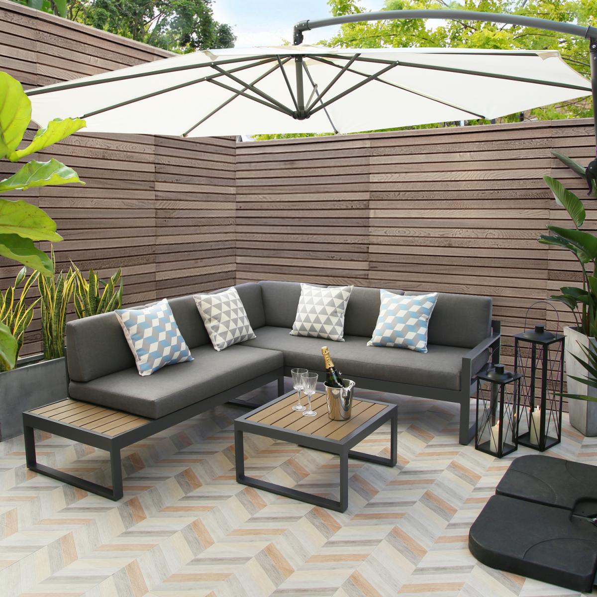Dartlington Garden Lounge Corner sofa Conversation Set - Grey / Right-hand – image 2