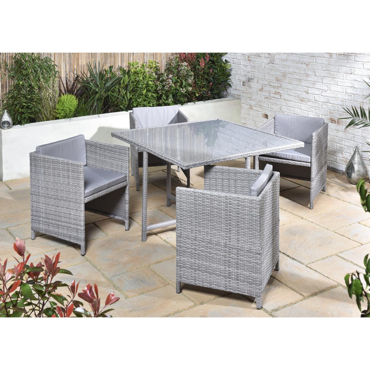 Cubic Five Piece Dining Set - Grey – image 2