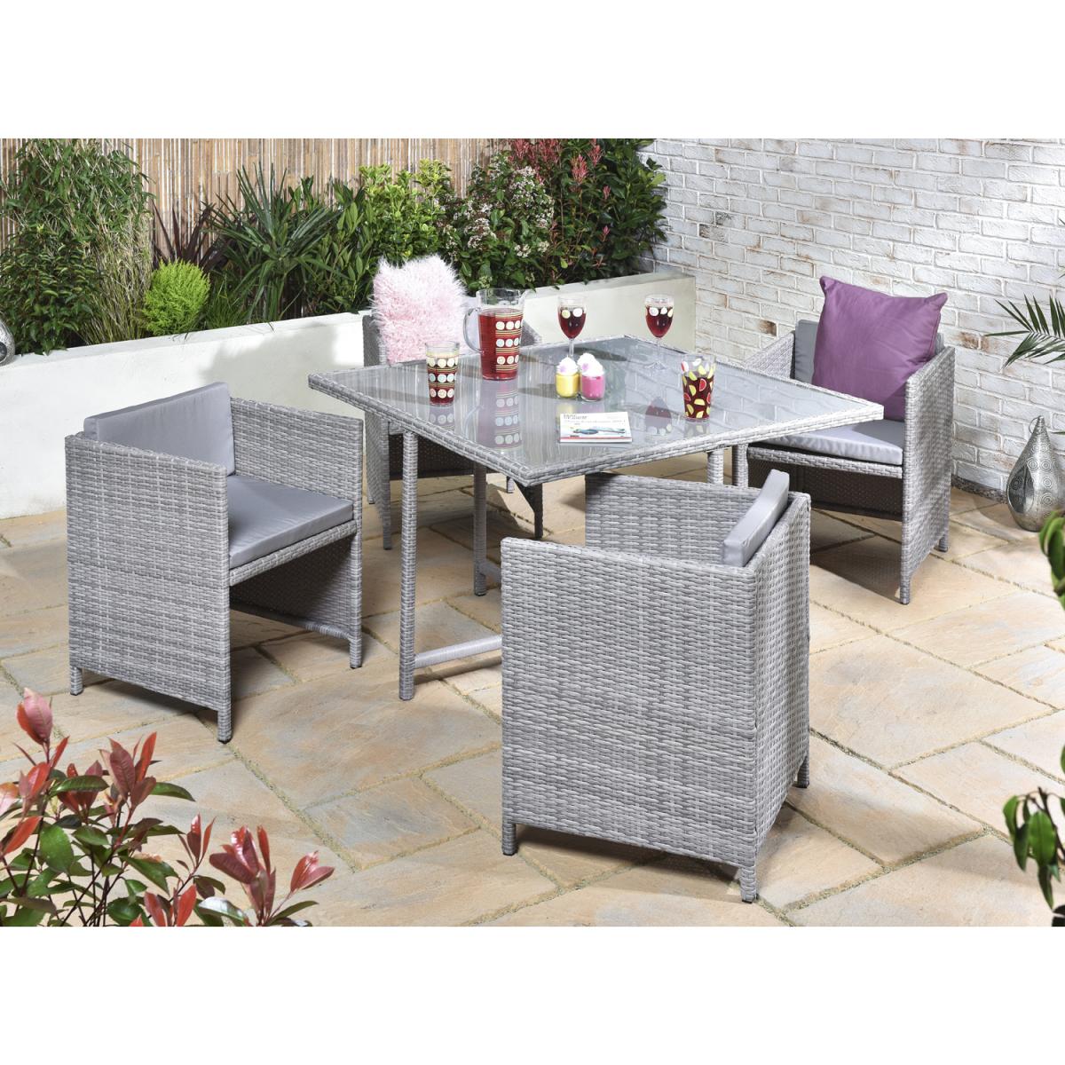 Cubic Five Piece Dining Set - Grey – image 3