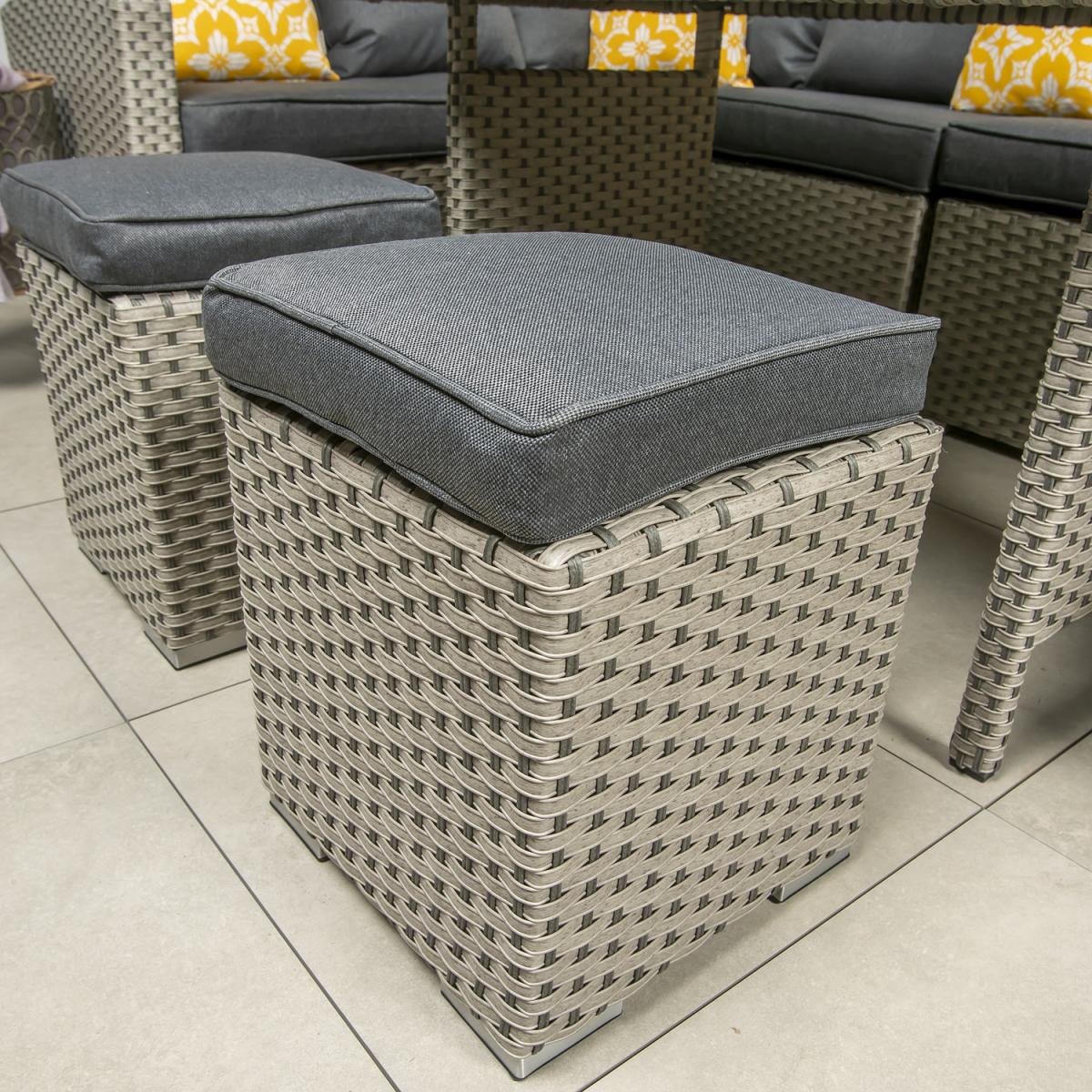 Michigan Rectangular Corner Casual Dining Garden Furniture Set - Neutral – image 3