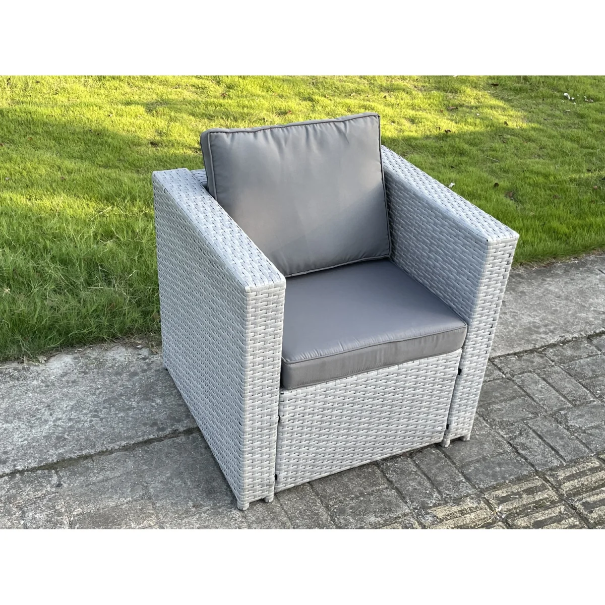 Outdoor PE Rattan Garden Furniture Set Wicker Sofa Set - Light Grey Mixed – image 6