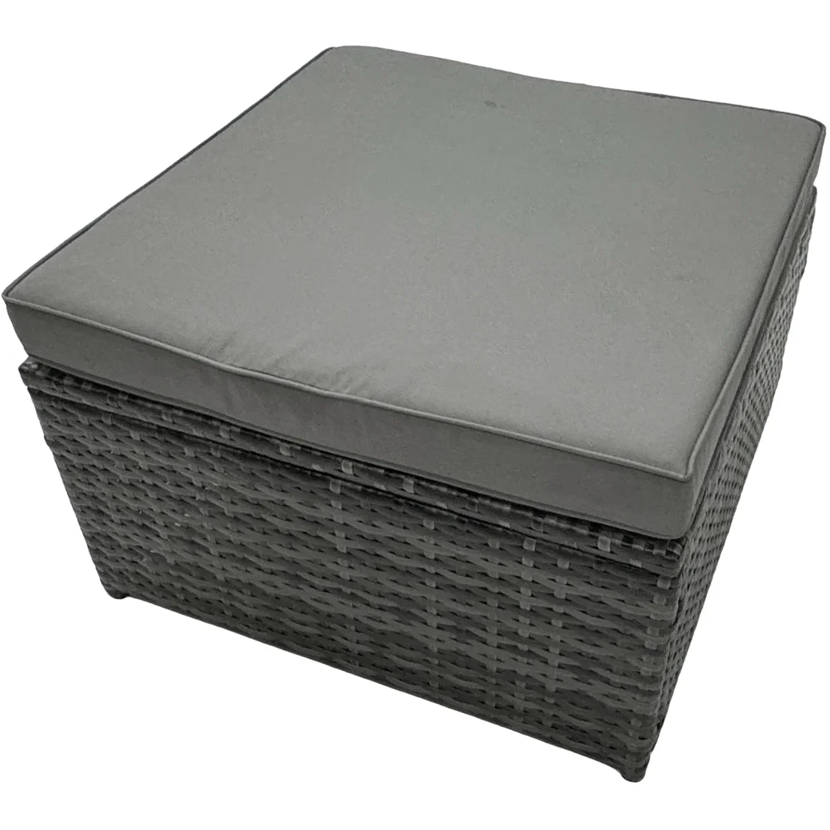 Fimous Rattan 9-Seater Garden Firepit Dining Sofa Set - Dark grey mixed rattan with dark grey fabric – image 2