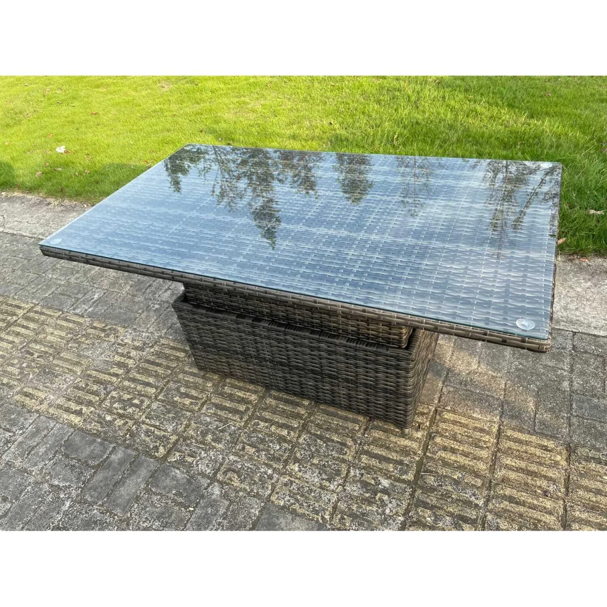 Outdoor Rattan Sofa Set Rising Table 2 Chairs Right Corner – image 2