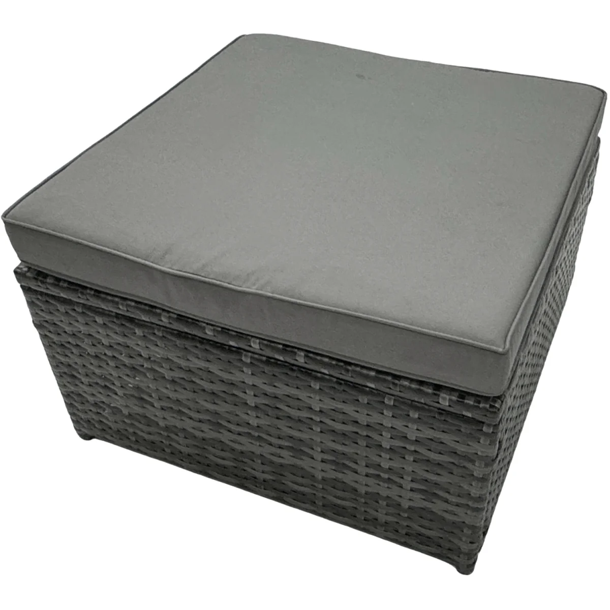 Fimous 10-Seater Rattan Firepit Dining Sofa Set Dark Grey - Dark grey mixed rattan with dark grey fabric – image 2