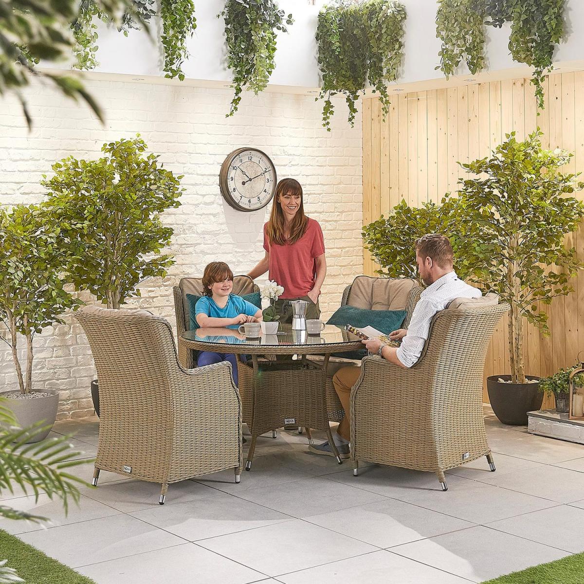 Nova Thalia Four Seater Round Dining Set - Willow – image 2