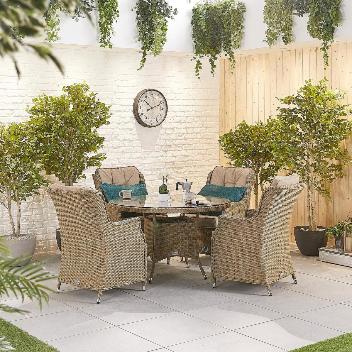Nova Thalia Four Seater Round Dining Set - Willow – image 1