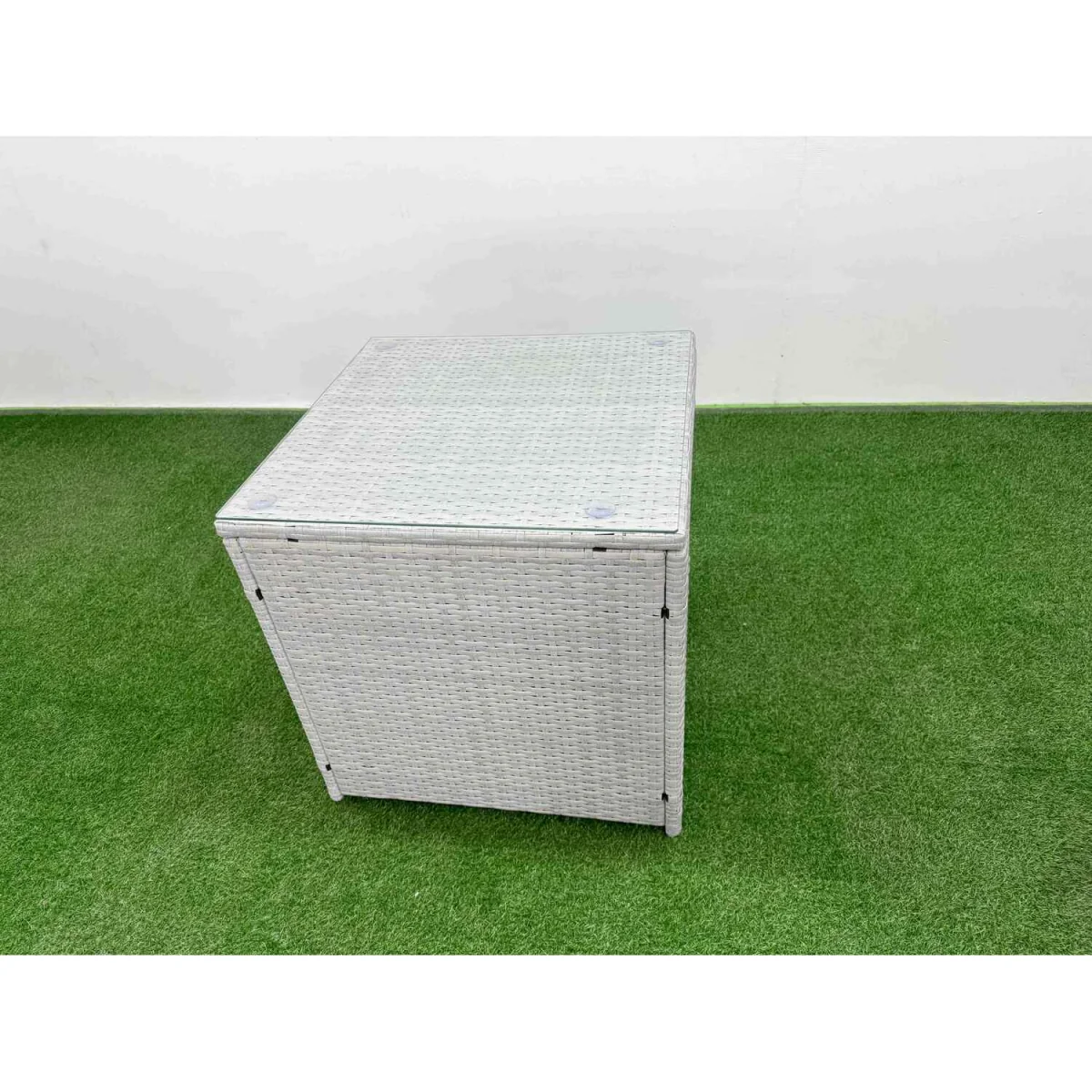 Fimous PE Rattan 9-Seater Outdoor Garden Sofa Set with Coffee Table and 2 Side Tables Light Grey - Light Grey – image 3