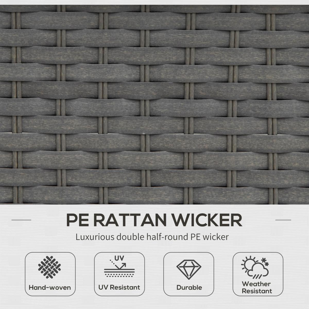 Garden Rattan Sofa and Table Set - Grey – image 13