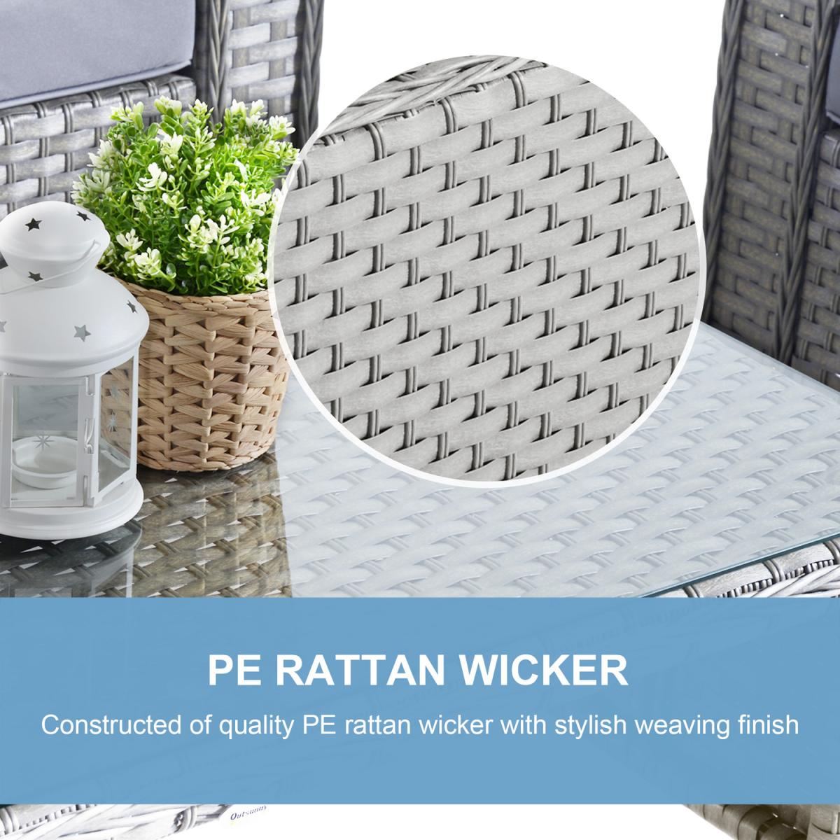 Garden Rattan Sofa and Table Set - Grey – image 3