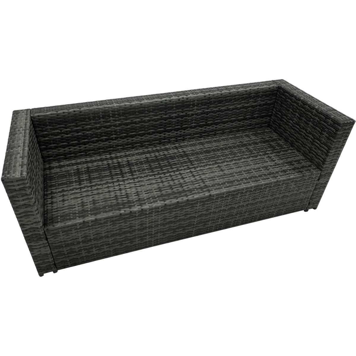 Fimous 6-Piece Outdoor PE Rattan Corner Sofa Set with Glass Table - Dark Grey Mixed – image 4