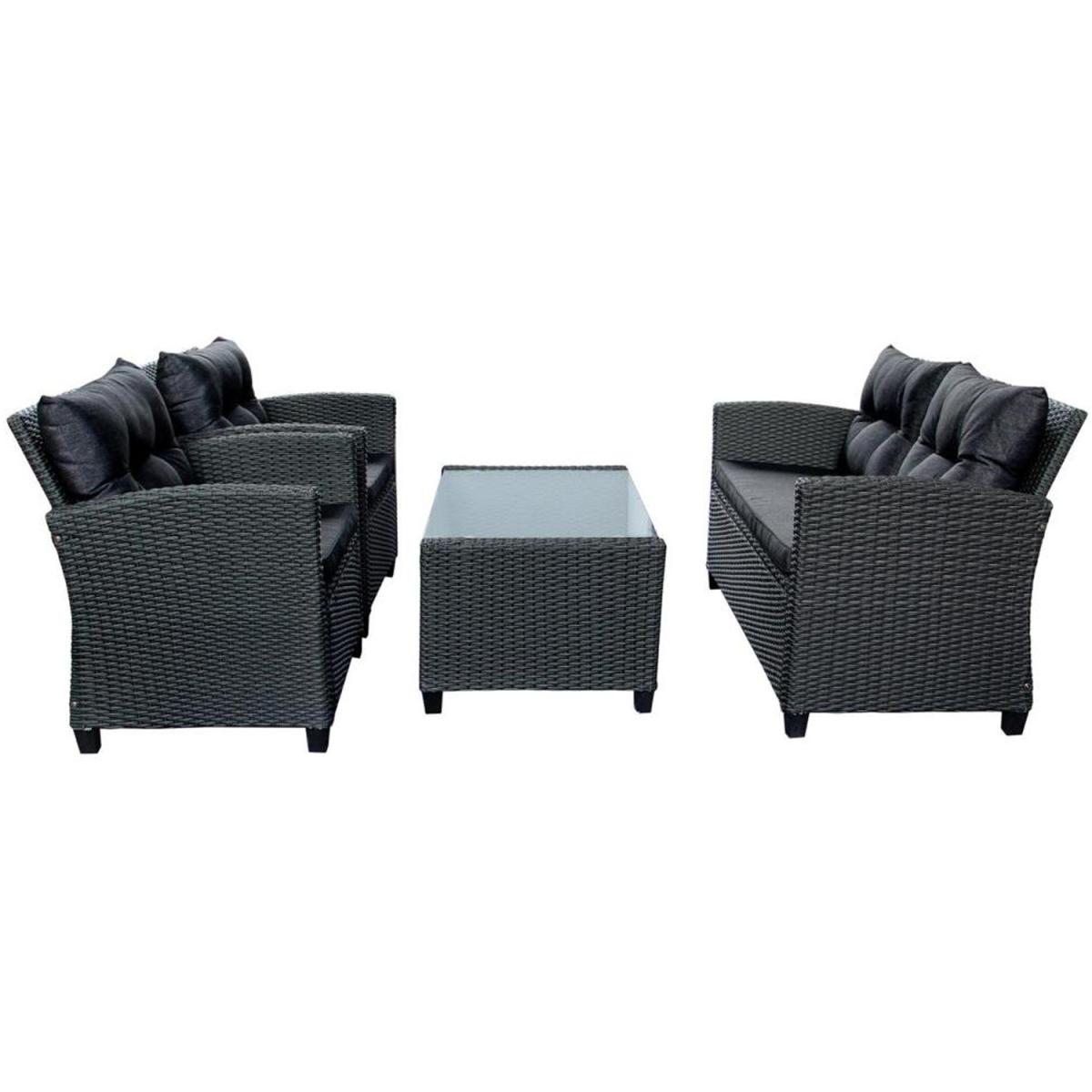 Charcoal Outdoor 4pc Rattan Garden Set Furniture - Charcoal – image 2