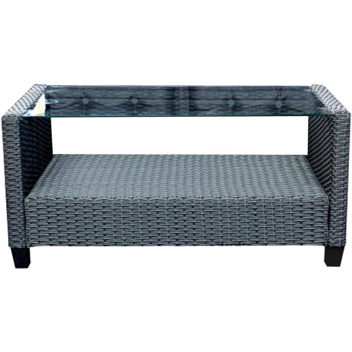 Charcoal Outdoor 4pc Rattan Garden Set Furniture - Charcoal – image 4