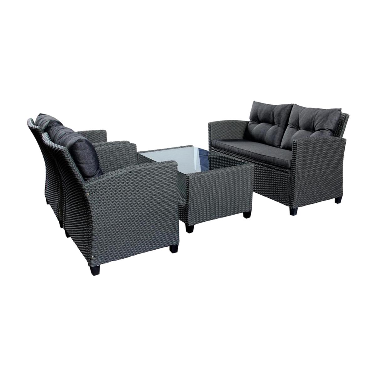 Charcoal Outdoor 4pc Rattan Garden Set Furniture - Charcoal – image 1