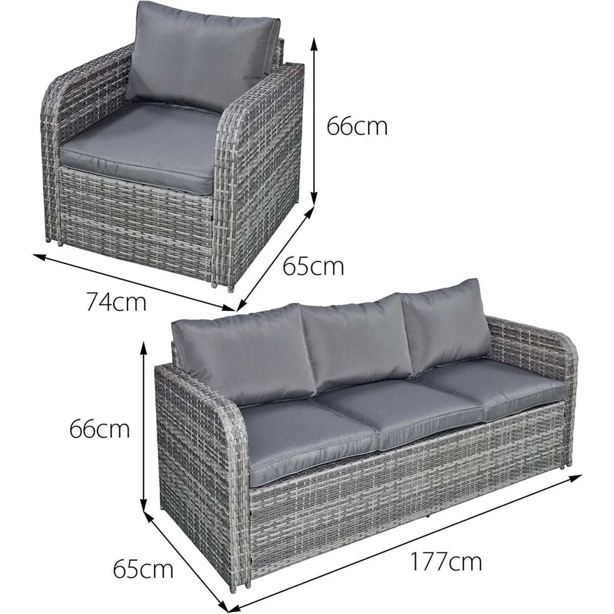 Oseasons Amalfi Rattan 8 Seat Firepit Sofa Set in Mixed Grey - Mixed Grey – image 7
