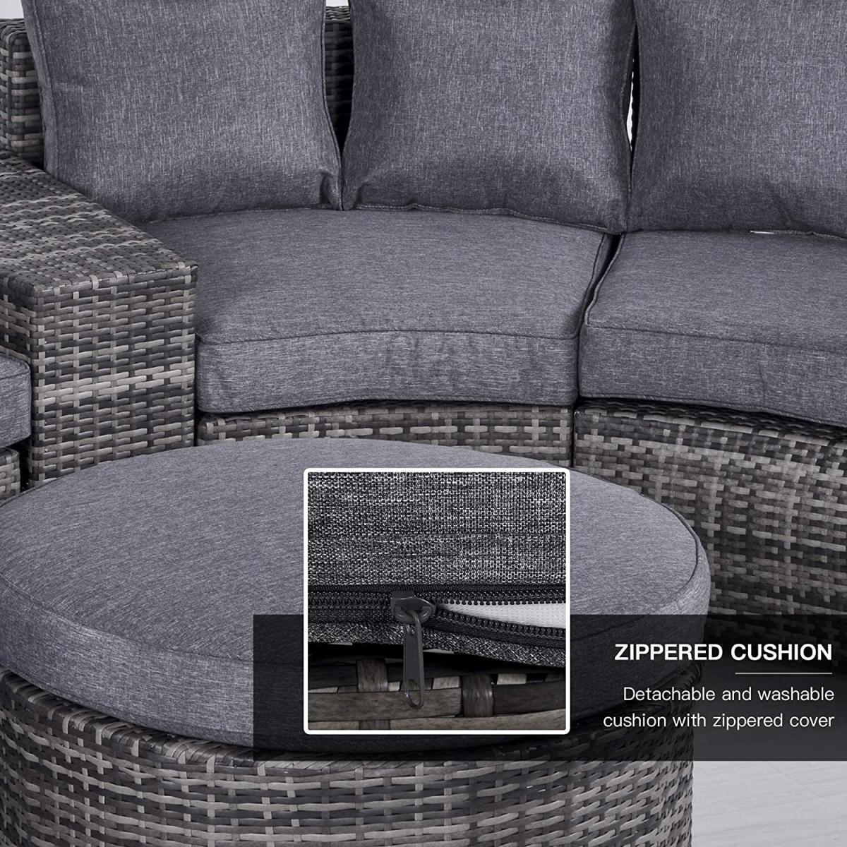 8 Pcs Rattan Sofa Set - Grey – image 5