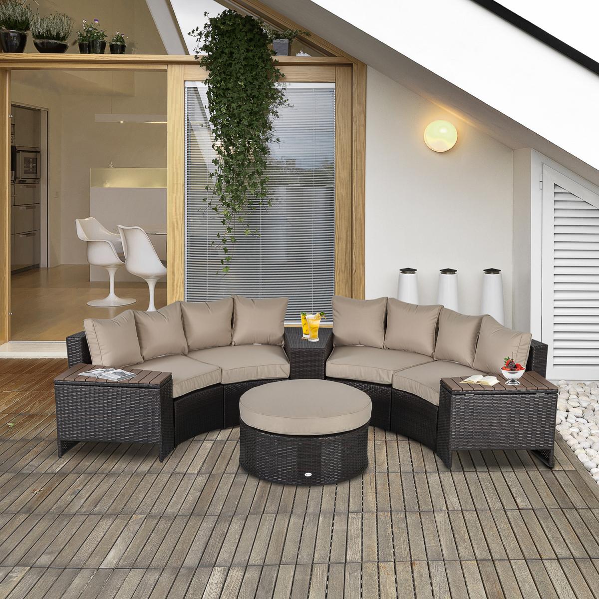 8 Pcs Rattan Sofa Set - Grey – image 8