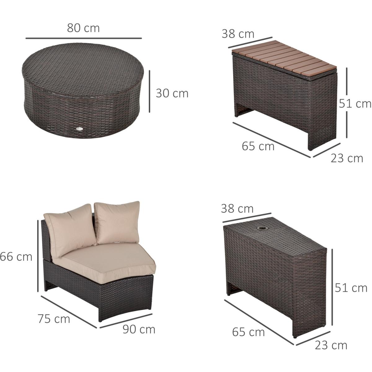 8 Pcs Rattan Sofa Set - Grey – image 9