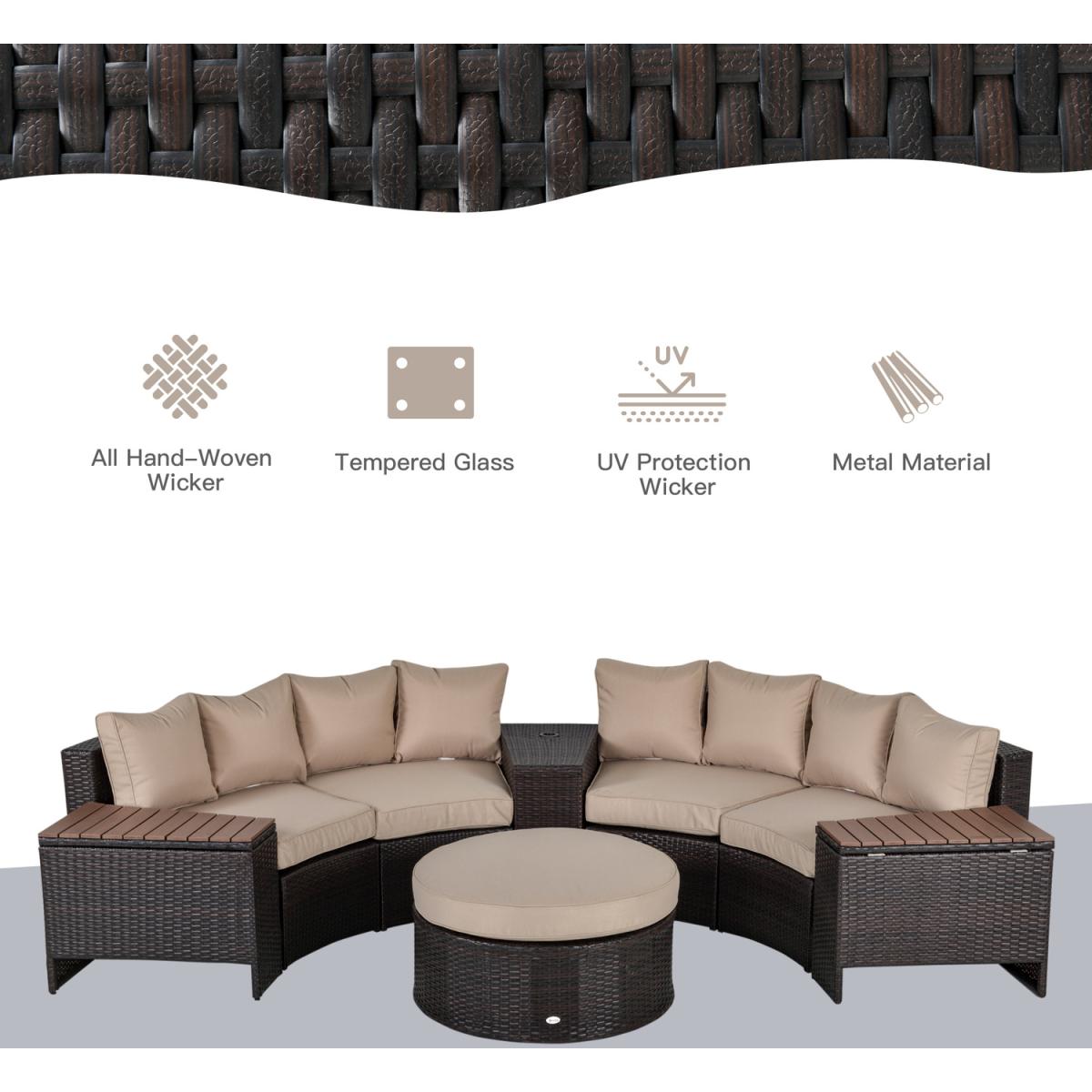 8 Pcs Rattan Sofa Set - Grey – image 10