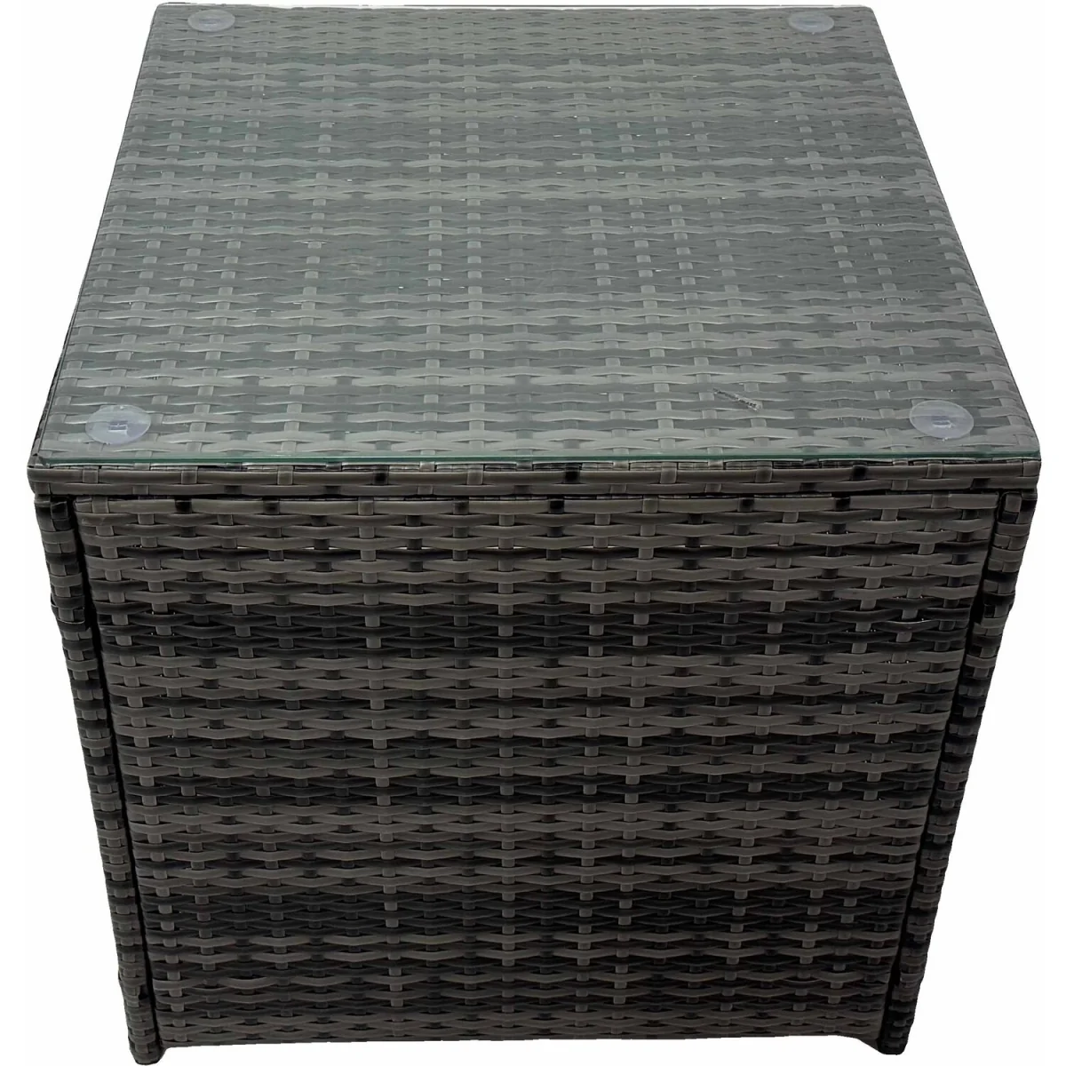 Fimous 8-Seater L-Shaped Rattan Garden Sofa Set with Tempered Glass Coffee Table Dark Grey Mixed - Dark grey mixed PE Rattan – image 2