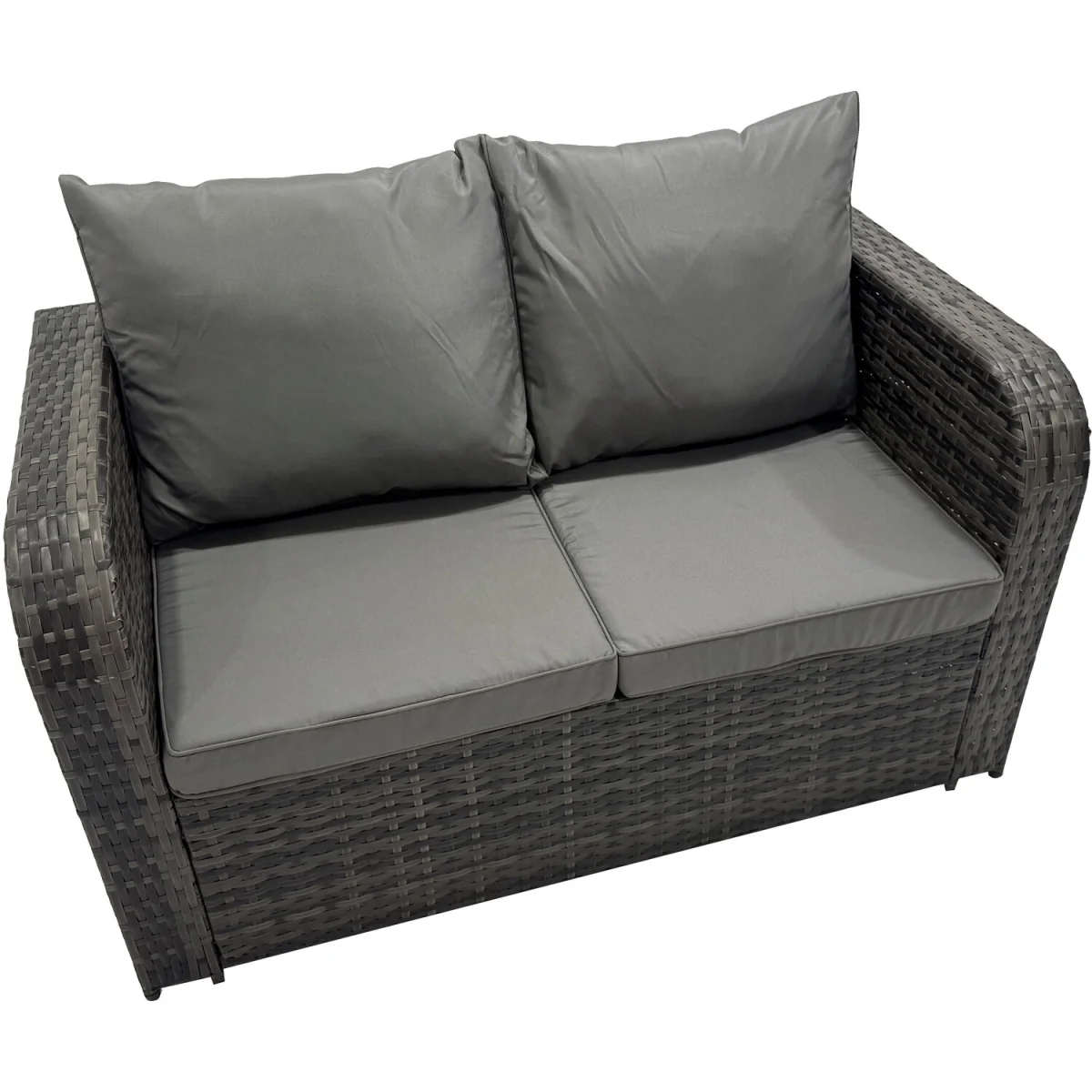 Fimous 13-Seater PE Rattan Garden Sofa Set with Height-Adjustable Table. - Dark Grey Mixed – image 4
