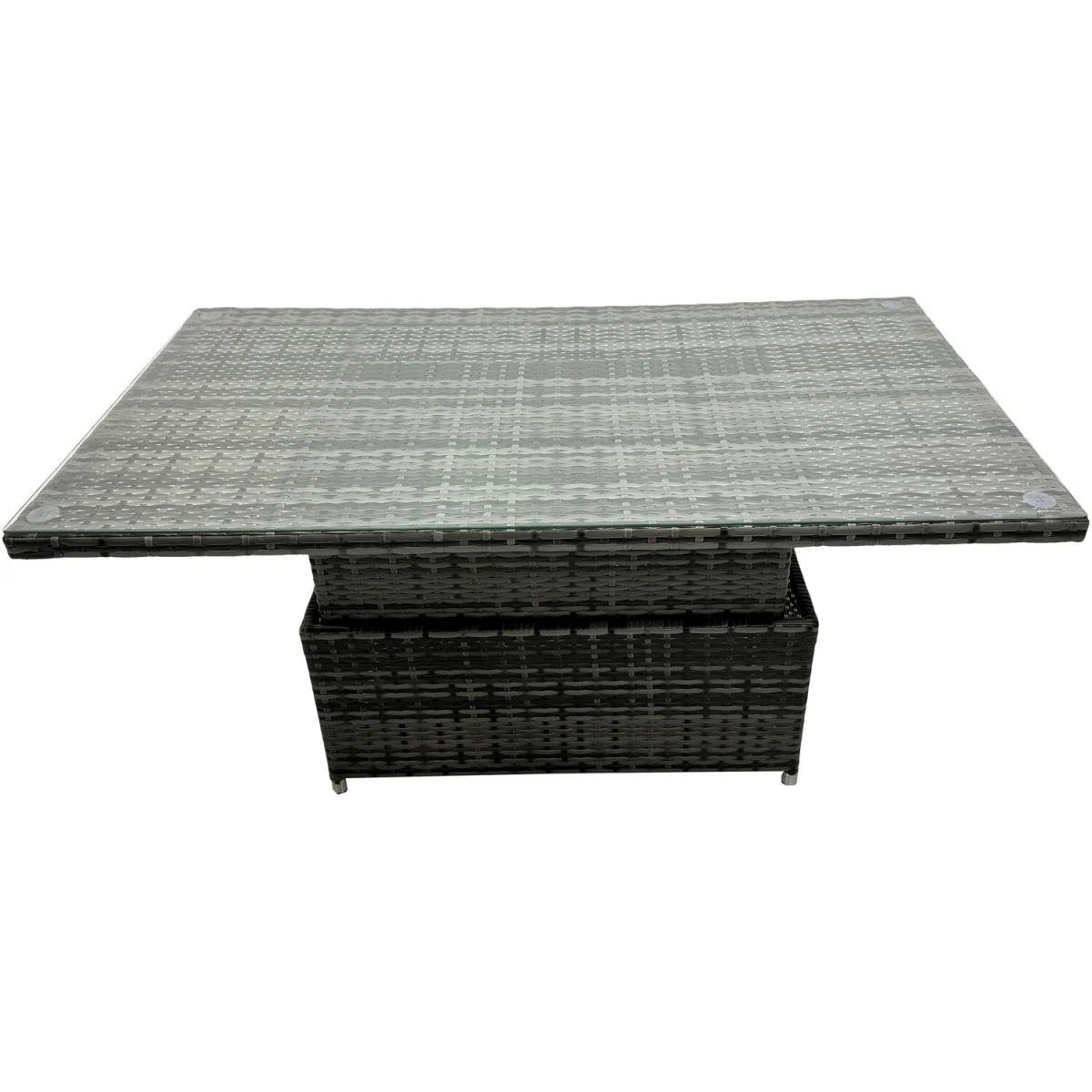 Fimous 7-Seat Outdoor Rattan Garden Sofa Set with Adjustable Lift Table, Dark Grey Mixed. - Dark Grey Mixed – image 2