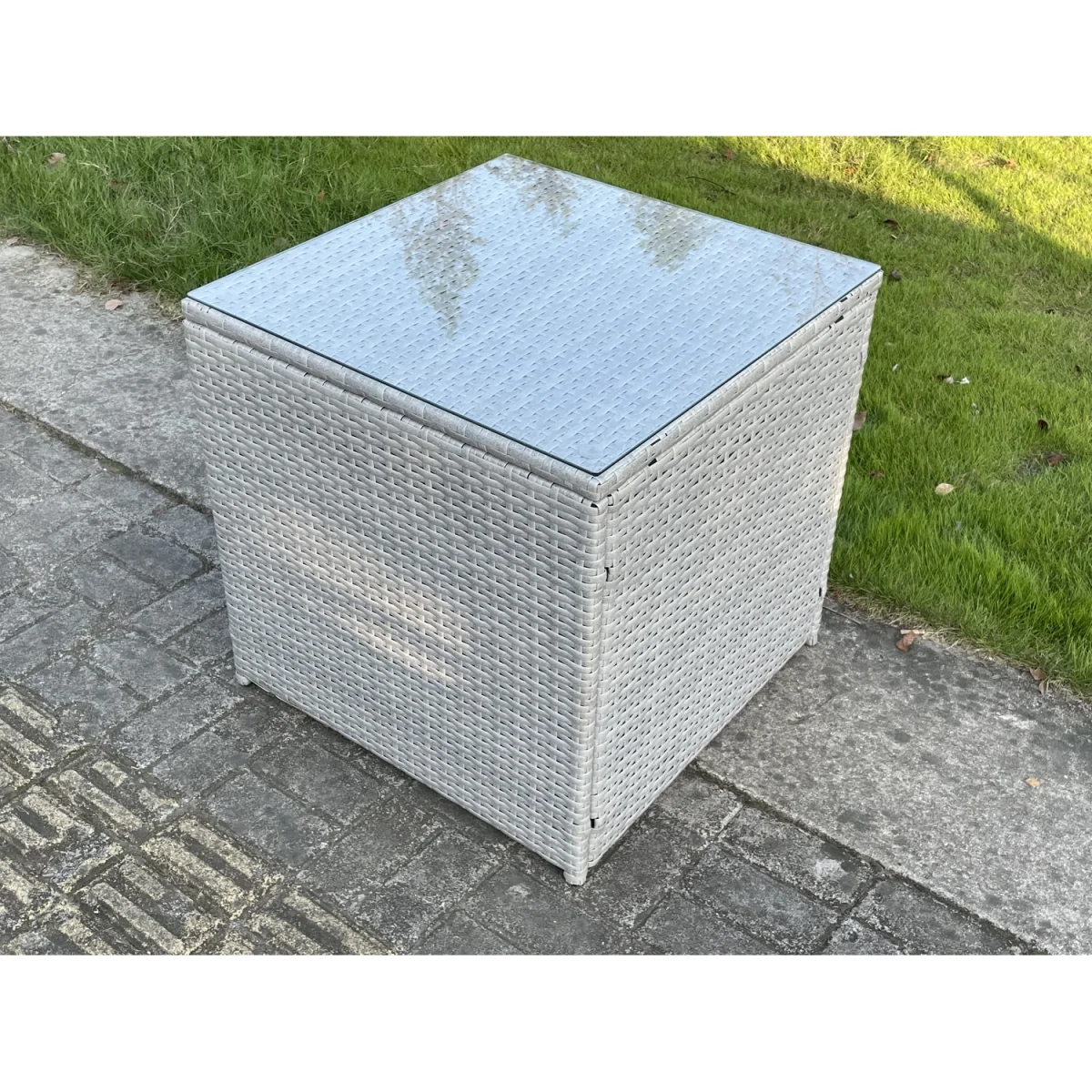 Light Grey Lounge Outdoor PE Rattan Garden Furniture Set PE Wicker Sofa Set - Light Grey Mixed – image 4
