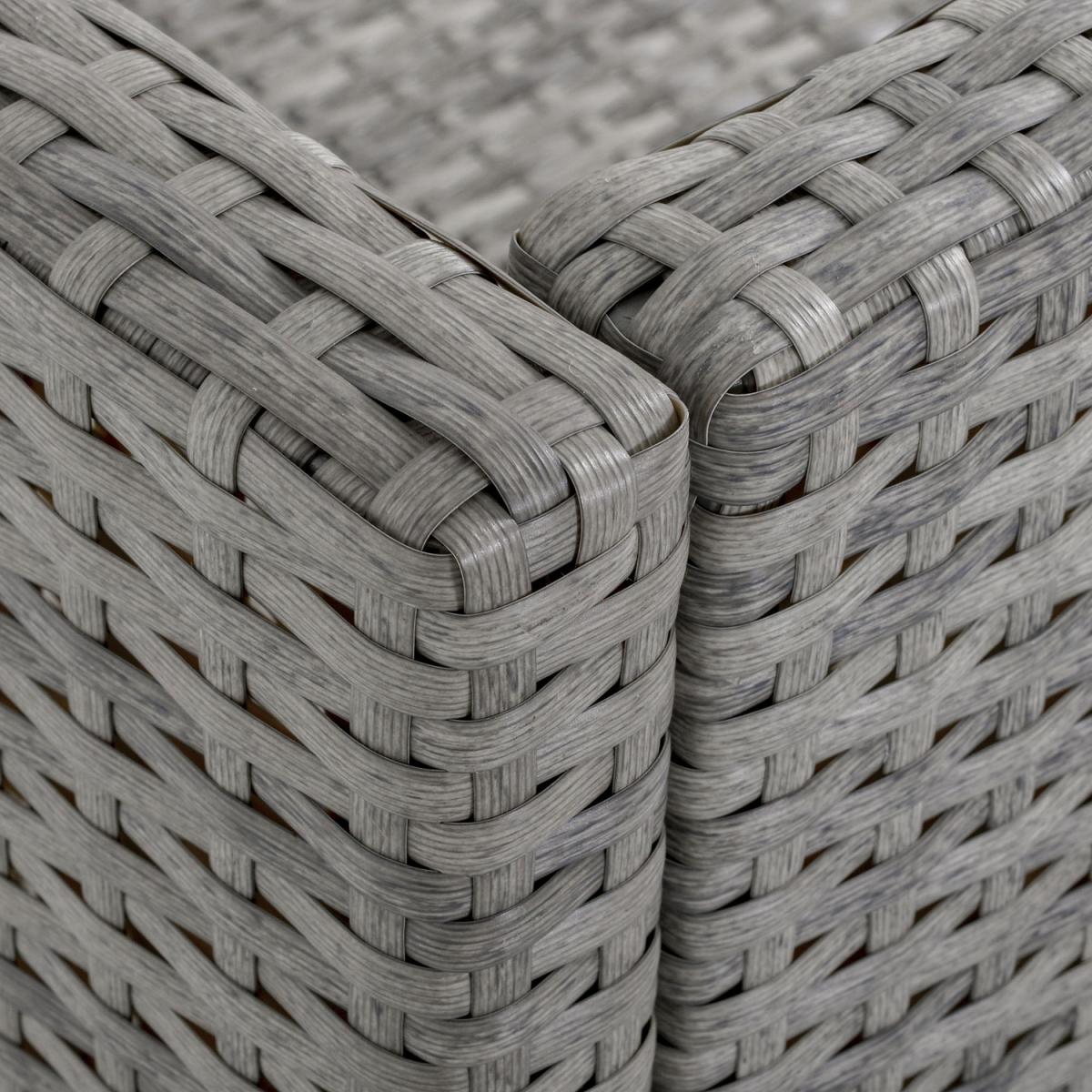 PE Rattan Wicker Outdoor Dining Set - Grey – image 7