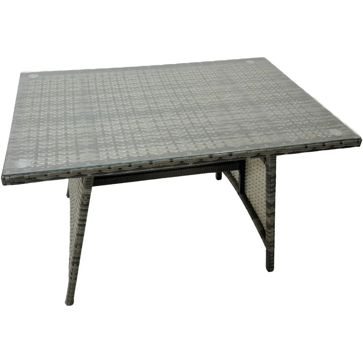 Fimous 4-Seater Garden Rattan Sofa Set with Glass Dining Table and 2 Side Tables. - Dark Grey – image 2