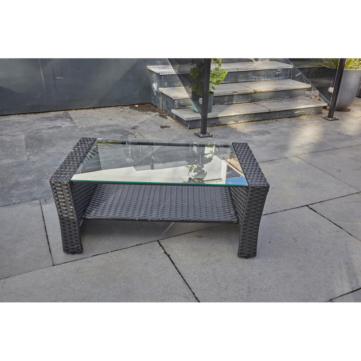 ROSEN 4 SEATER RATTAN GARDEN FURNITURE SET IN GREY - black – image 4
