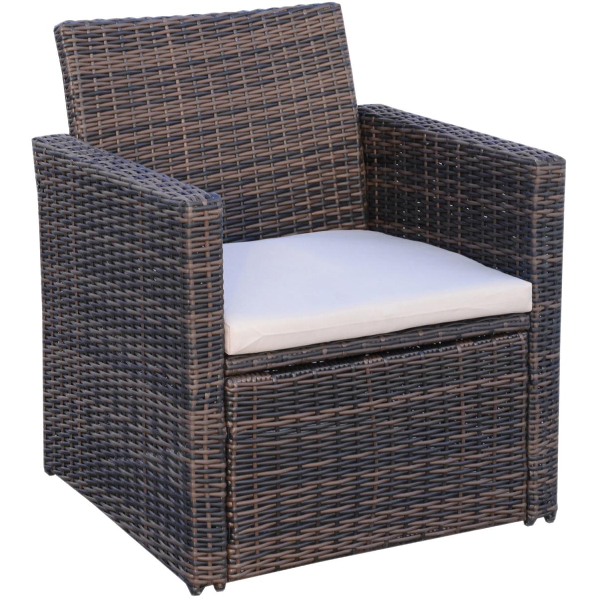 4 Piece Rattan Garden Sofa Set - Brown – image 9