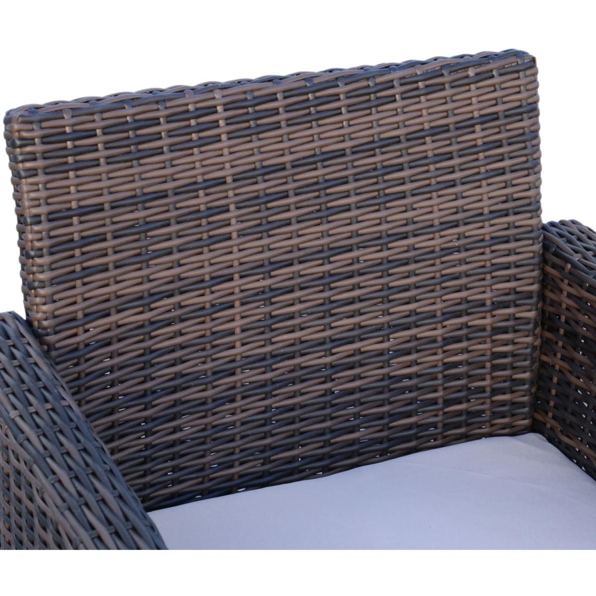 4 Piece Rattan Garden Sofa Set - Brown – image 10