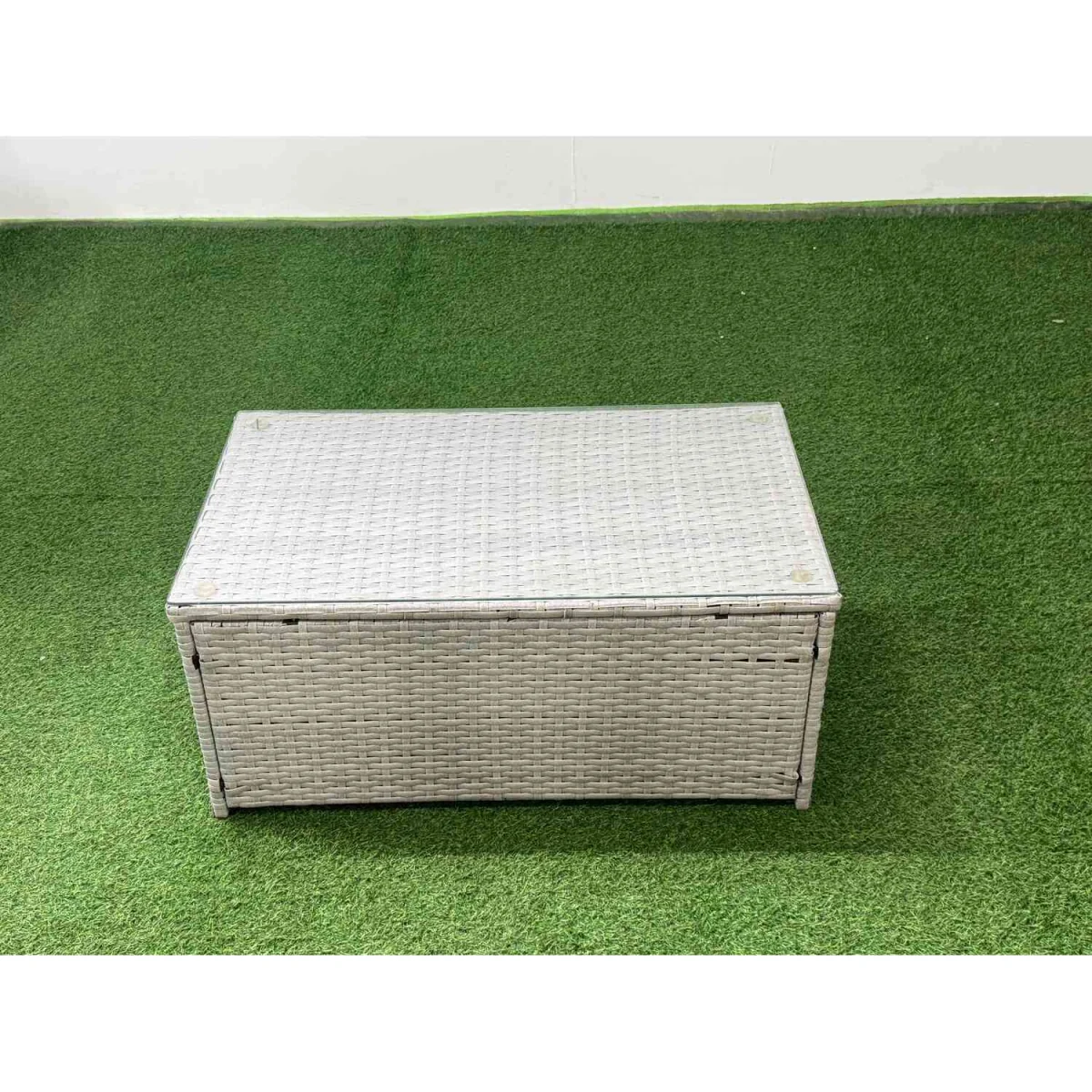 Fimous Modular 12-Seater PE Rattan Outdoor Sofa Set with 4 Footstools and 2 Chairs Light Grey Mixed - Light Grey Mixed – image 5