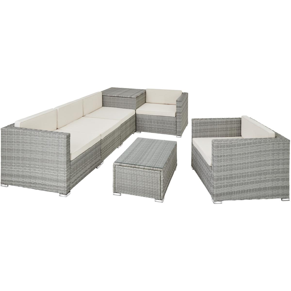 Garden Corner Sofa Set Pisa 5 Seats 1 Table - Light Grey – image 8
