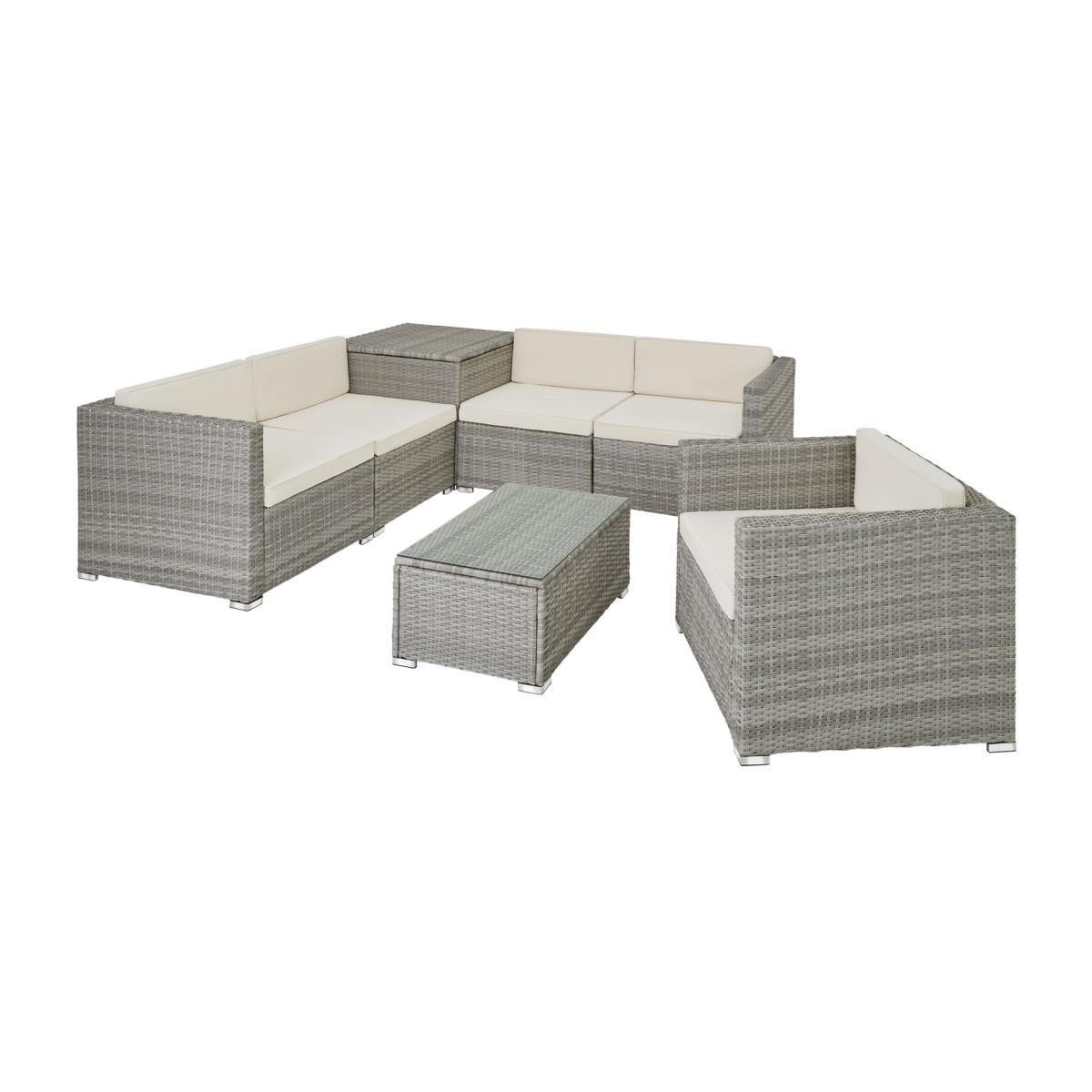Garden Corner Sofa Set Pisa 5 Seats 1 Table - Light Grey – image 1