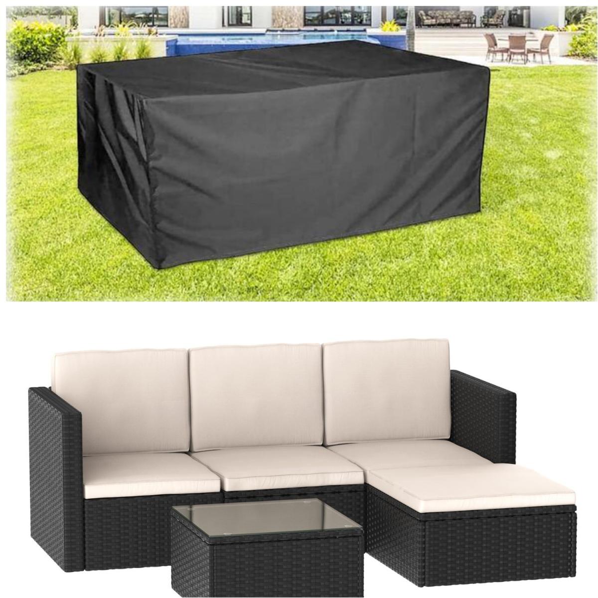 5 Piece Rattan Garden Patio Sofa Set - Grey / Cover – image 8
