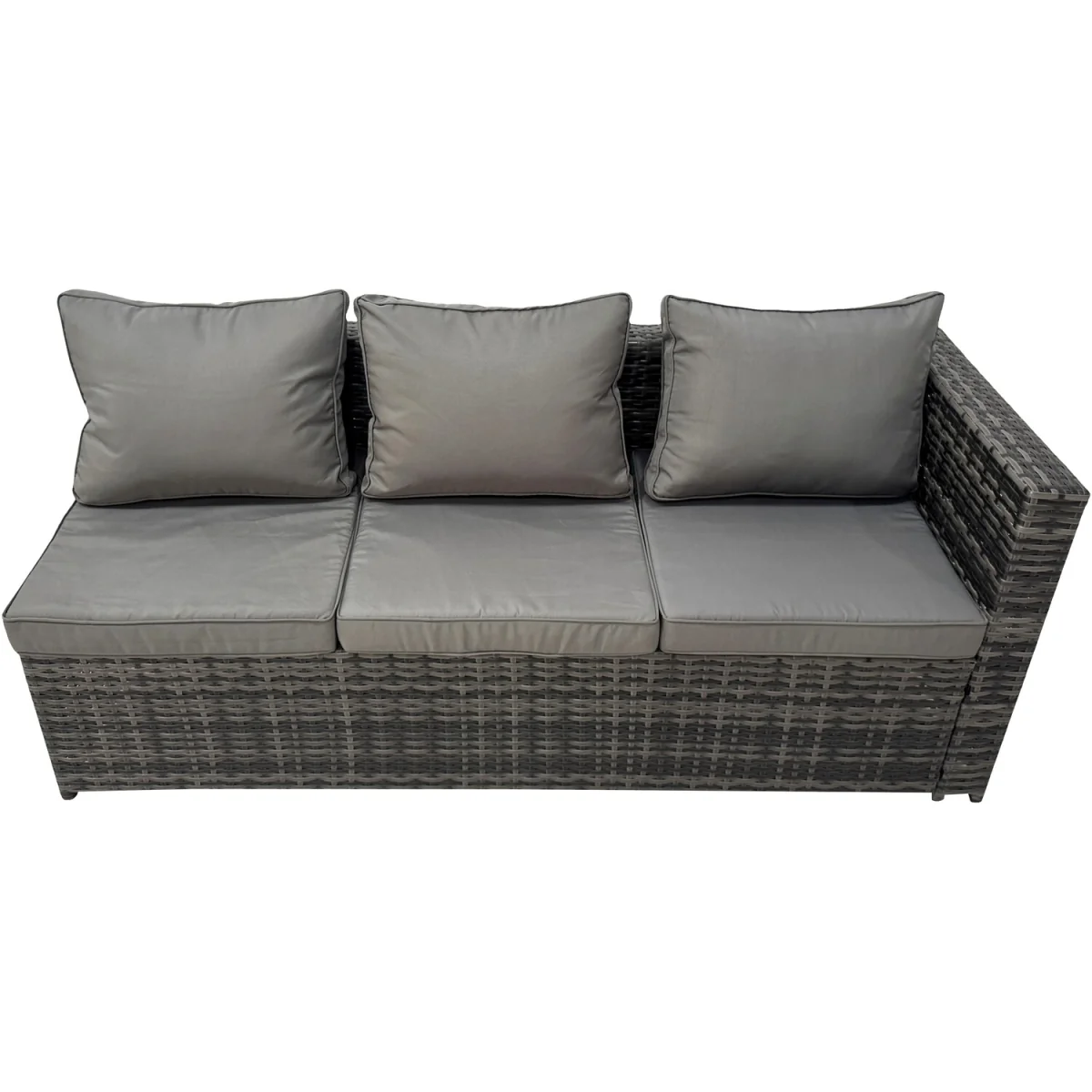 Fimous Rattan Garden Furniture 11-Seater Corner Sofa Set with Square Coffee Table, Dark Grey Mixed. - Dark Grey Mixed – image 5