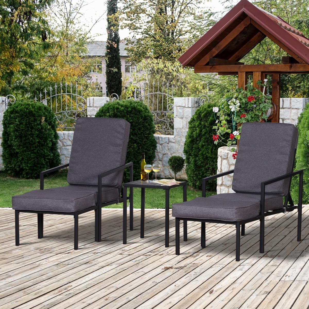 5pcs Garden Sectional Lounger Set - Grey – image 8