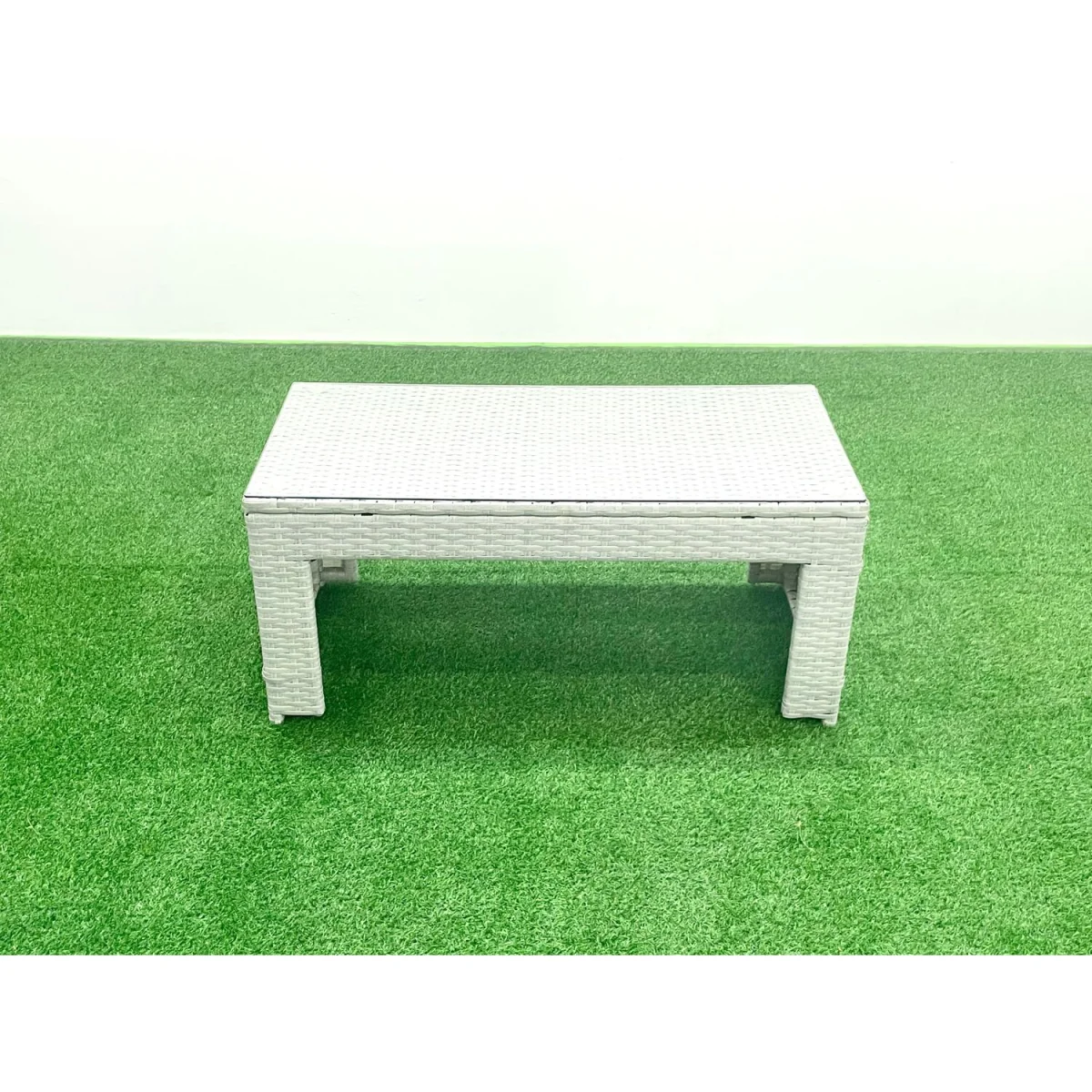 Fimous 12-Seater Light Grey Mixed Rattan Garden Sofa Set with Oblong Glass Table - Light Grey Mixed – image 3
